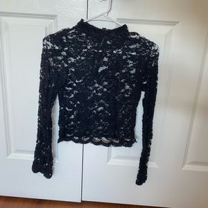 Long sleeve mesh top